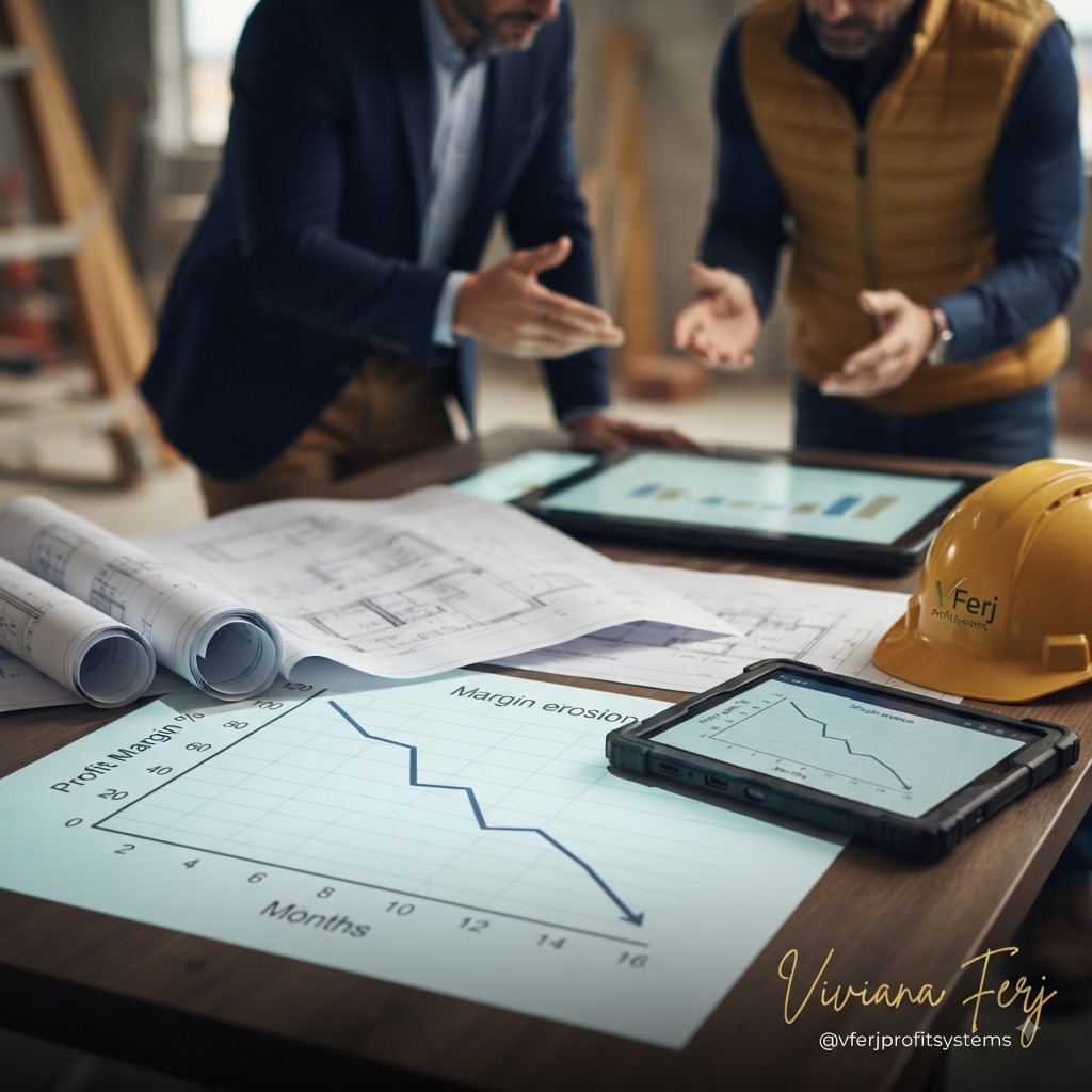 Margin erosion chart on a construction project