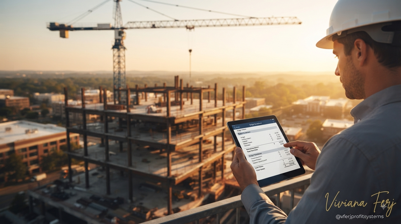Construction budget breakdown with direct and indirect costs