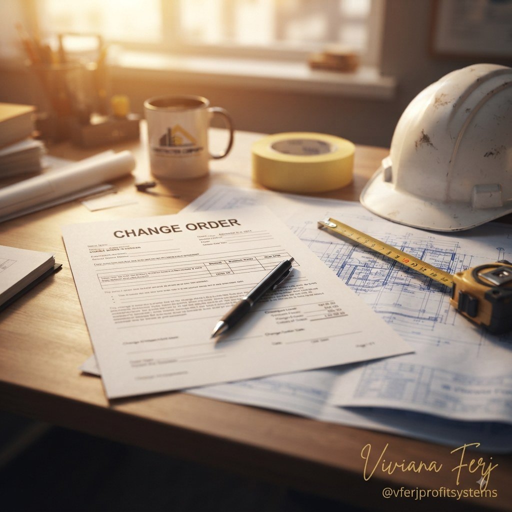 Signed construction change order document