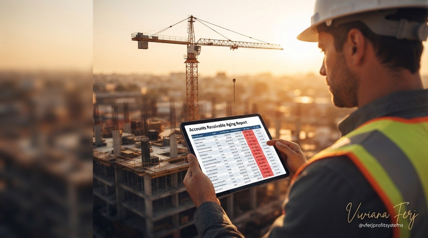 Construction accounts receivable review on site