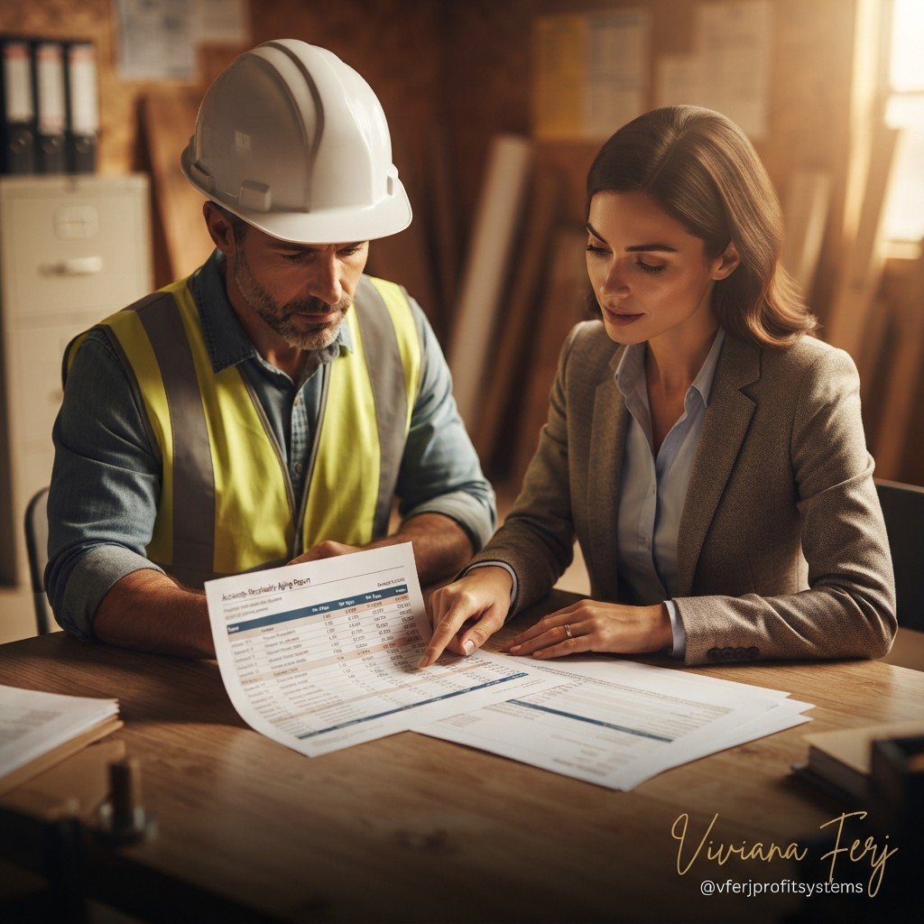 Construction AR review meeting with accountant