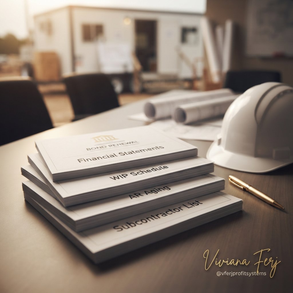 Bond renewal documents for construction company